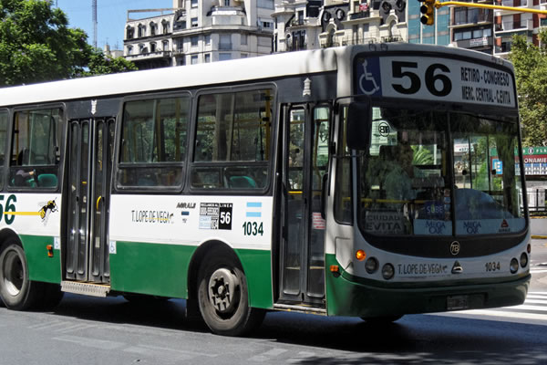 BA - Recorrido colectivo linea 56 de la ciudad de Buenos Aires (Retiro - Ciudad Evita)