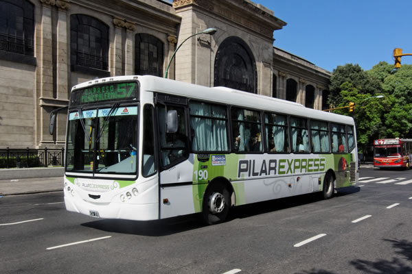 BA - Recorrido colectivo linea 57 de la ciudad de Buenos Aires (Palermo - Plaza Italia - Moreno - Luján - Pilar - Capilla del Señor - Plaza Miserere - Puente Saavedra)