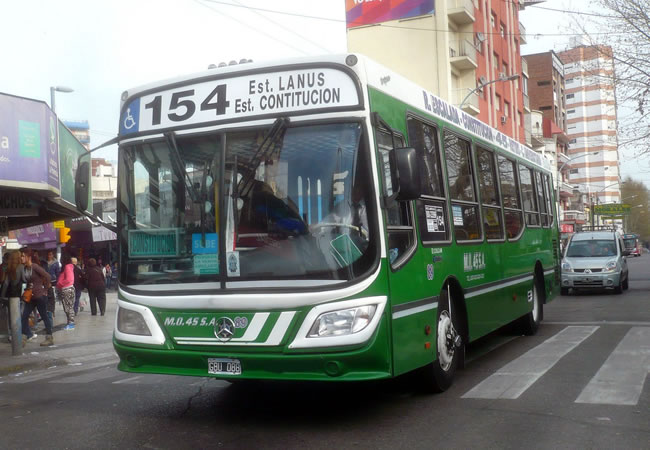 BA - Recorrido colectivo linea 154 de la ciudad de Buenos Aires (Constitución - Lanús)